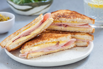 grilled ham and cheese sandwiches