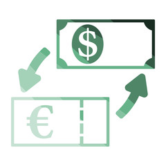 Currency dollar and euro exchange icon