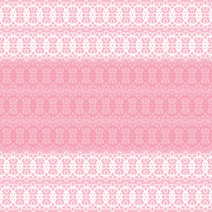 Pastel pink and white lace seamless pattern, vector illustration