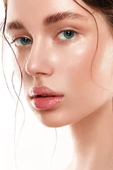 Peel and stick wall murals Beautiful woman portrait with fresh wet skin.