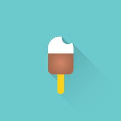 flat ice cream icon on blue background