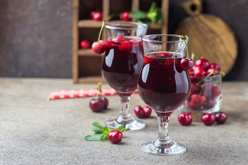 Homemade fresh cherry juice