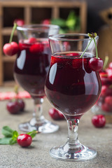 Homemade fresh cherry juice