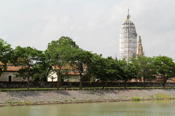 Wat Putthaisawan on the river side in Ayutthaya, Thailand.
