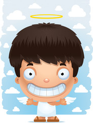 Cartoon Boy Angel Smiling