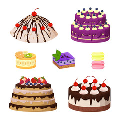 Sweet Bakery Collection Poster Vector Illustration
