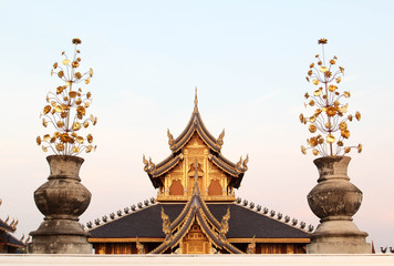 Fototapeta premium Wat Ban Den beautiful and famous Thai temple, Chiangmai, Northern Thailand.