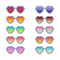 Heart glasses set