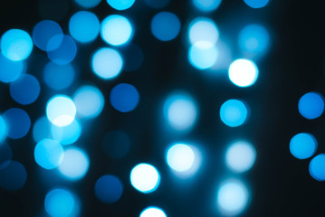 Bright bokeh of blue lights