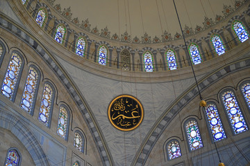 interior view from süleymaniye mosque, in istanbul
