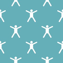 Stick figure stickman pattern vector seamless repeating for any web design