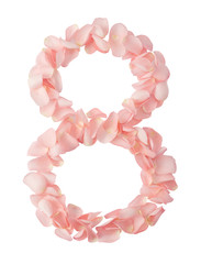 Obraz premium Number 8 Made of Flowers. Number Monogram
