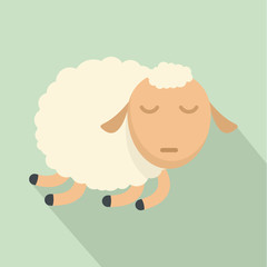Sleeping sheep icon. Flat illustration of sleeping sheep vector icon for web design