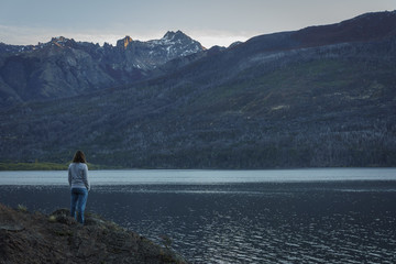 Fototapeta na wymiar Scenic View Of Futalaufquen's Lake in Patagonia