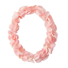 Letter O of pink flowers