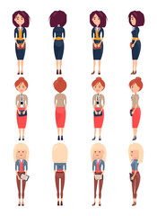 Three Pretty Standing Girls Under Different Angles