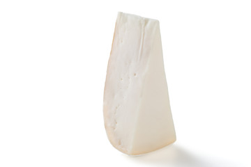 Delicious cheese iriangle on white backgound