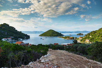 Fototapeta premium Top aerial view at Prozurska luka,Mljet.Croatia