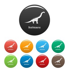 Brachiosaurus icon. Simple illustration of brachiosaurus vector icons set color isolated on white