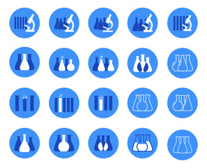 Set of vector illustration of chemical lab icons.