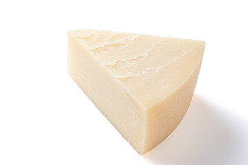 Semi hard cheese isolated on a white background