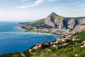 Panoramic view of Omis city in Croatia