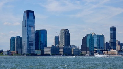 Fototapeta na wymiar Stadtpanorama von New York, Skyline, Blick auf Hochhäuser