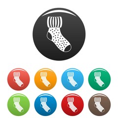 Woolen sock icon. Simple illustration of woolen sock vector icons set color isolated on white