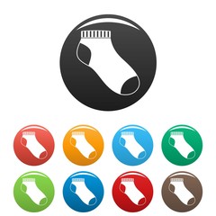 Sport sock icon. Simple illustration of sport sock vector icons set color isolated on white