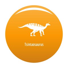 Tsintaosaurus icon. Simple illustration of tsintaosaurus vector icon for any design orange