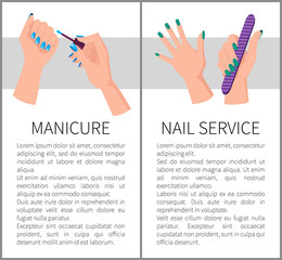 Two Manicure and Nail Services Colorful Banners
