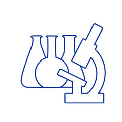 Vector chemical lab test tube and microscope icon