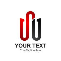 Initial letter W logo design template element colored red black for business and company identity