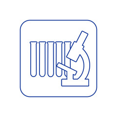 Vector chemical lab test tube and microscope icon