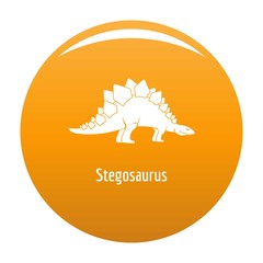 Stegosaurus icon. Simple illustration of stegosaurus vector icon for any design orange