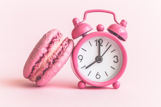 Macaron snack time minimal creative concept.