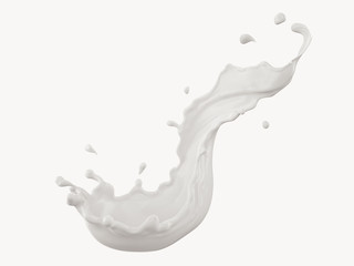 Splash of white milk , 3d illustration with clipping path.