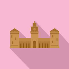 Old castle icon. Flat illustration of old castle vector icon for web design