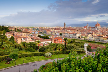 Fototapeta na wymiar Panoramic view of Florence in Italy.
