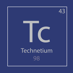 Technetium Tc chemical element icon- vector illustration
