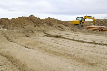 excavator at a construction site