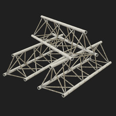 Metal truss girder element. 3d render on black background