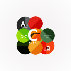 Paper infographic banner template with a b c options, infographics elements