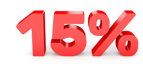 Fifteen percent off. Discount 15 %.