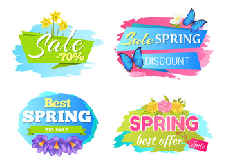 Spring Big Sale Discounts 50 Posters Set Labels