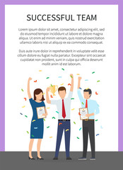 Successful Team Start Up Card Vector Illustration