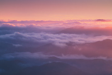 Obraz premium background of on distant misty mountains