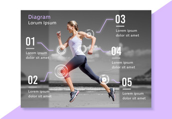 Fitness Diagram Layout with Purple Accents