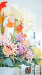 Obraz na płótnie Canvas plastic flowers bouquet