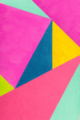 Geometric background of wall with bright tones.  pop art style